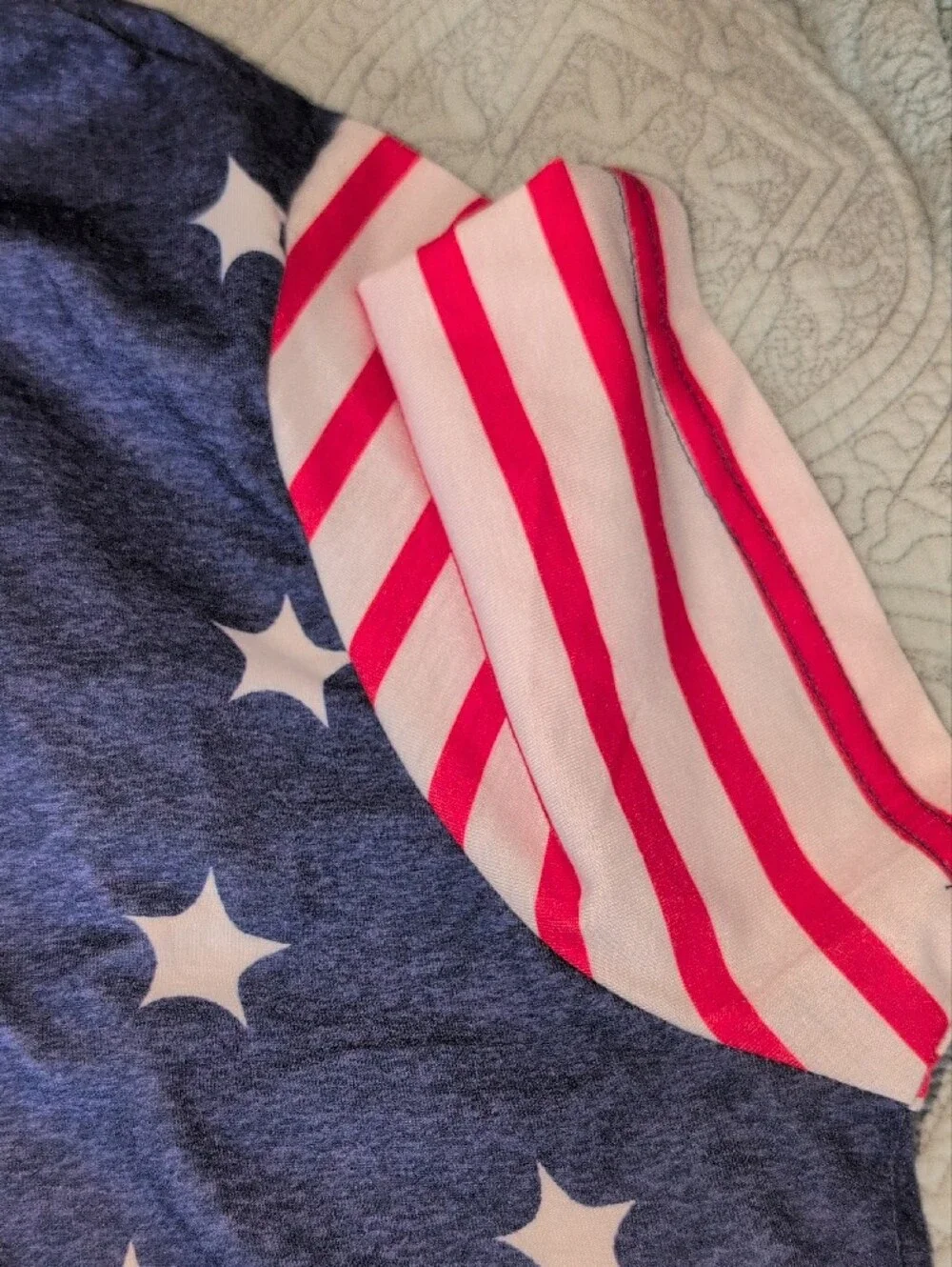 USA Star Graphic Tee with Stripe Sleeves - Picture 4 of 4